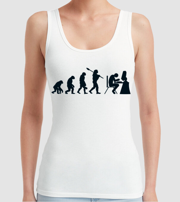 Game evolution model alb pe tricou