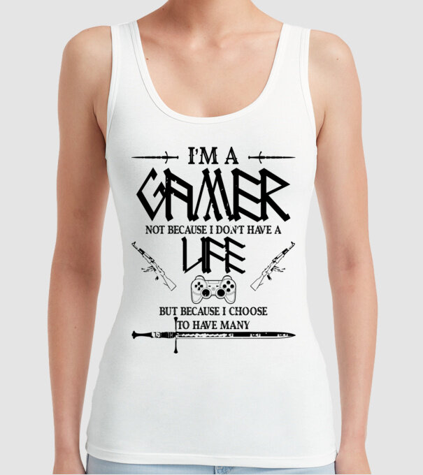 Gamer Life model alb pe tricou