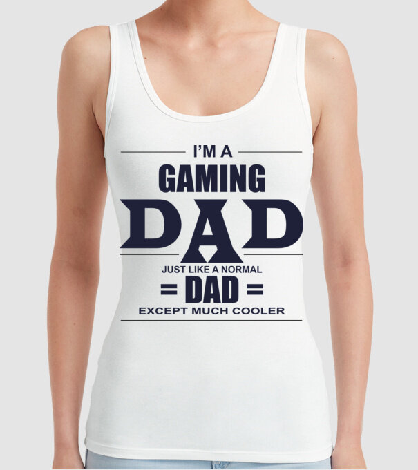 Gaming dad model alb pe tricou