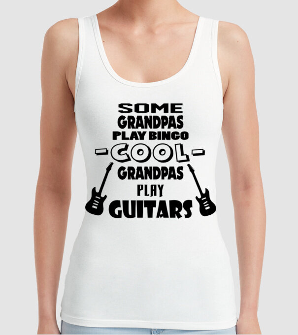 Bunic chitarist model alb pe tricou