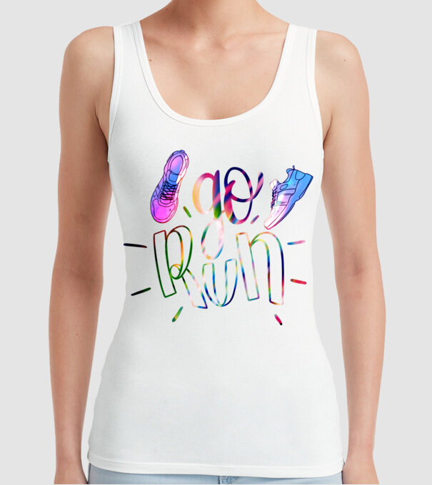 Go run holo model alb pe tricou
