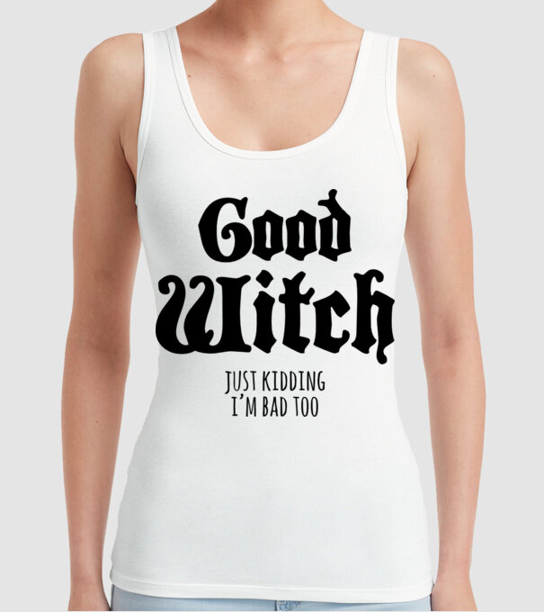 Good Witch tricou cuplu model alb pe tricou