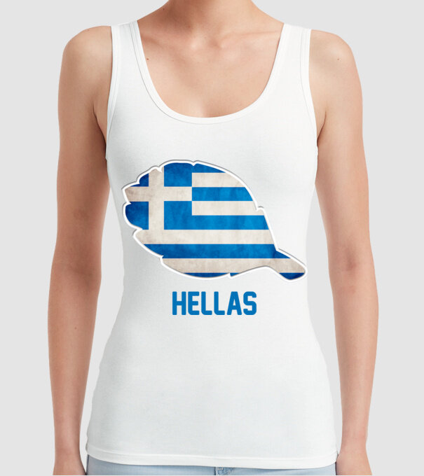 Steag grecesc model alb pe tricou