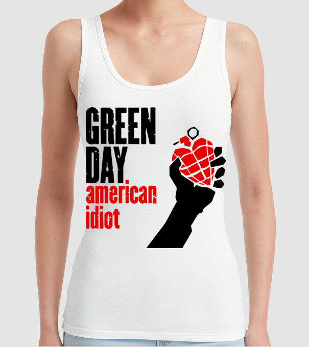 Greenday model alb pe tricou