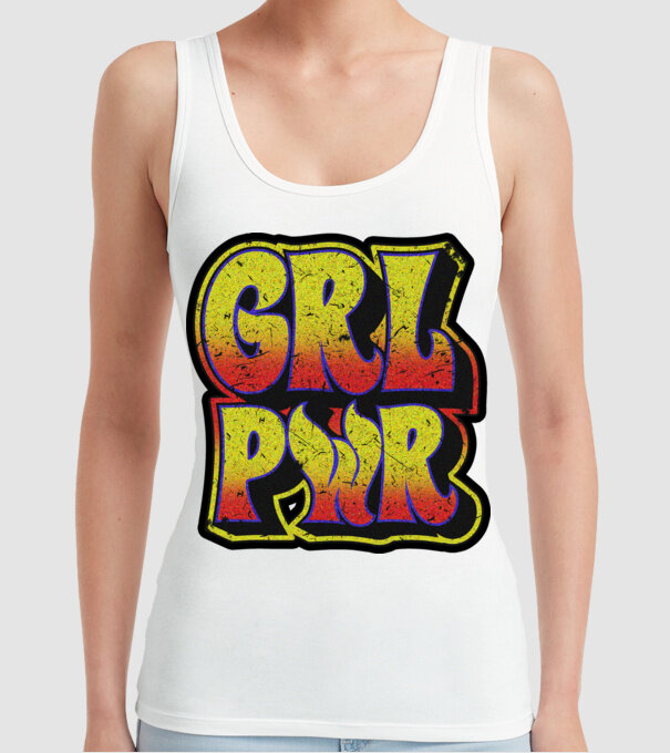 Girl power model alb pe tricou