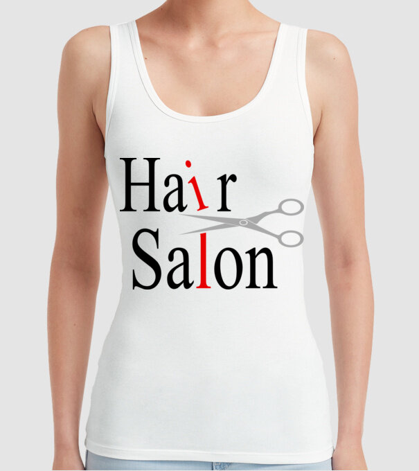 Hair Salon model alb pe tricou
