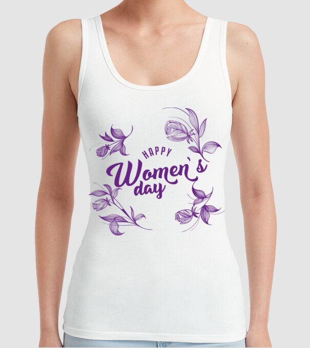 'Happy women''s day' model alb pe tricou