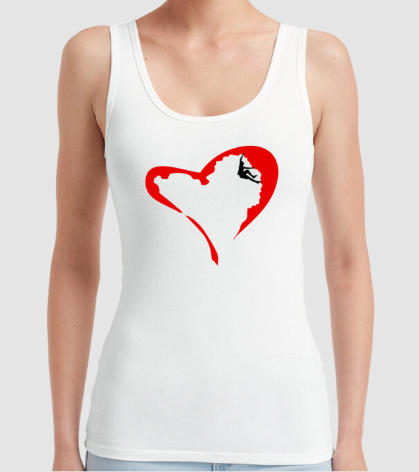 heartclimb model alb pe tricou