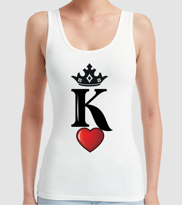 Cuplu HeartKing model alb pe tricou