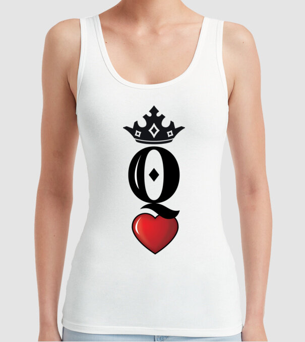 Cuplu HeartQueen model alb pe tricou