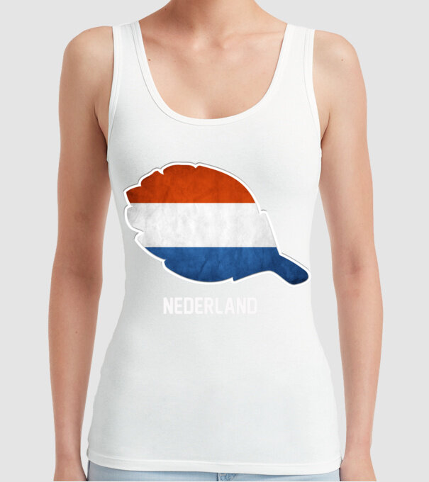 Steag olandez model alb pe tricou