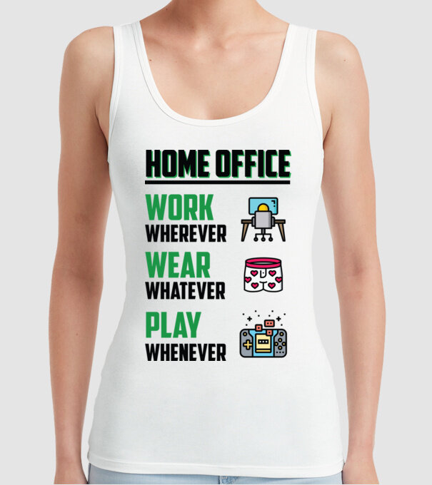 Home office model alb pe tricou