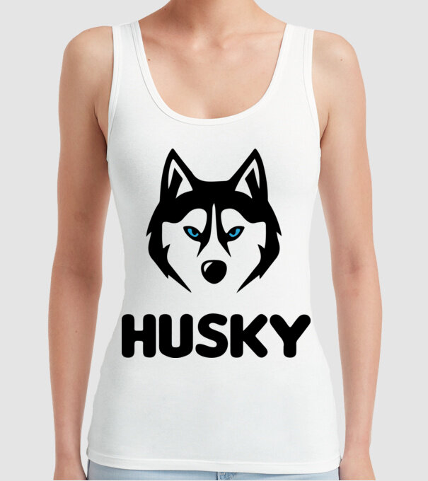 Husky băiat model alb pe tricou