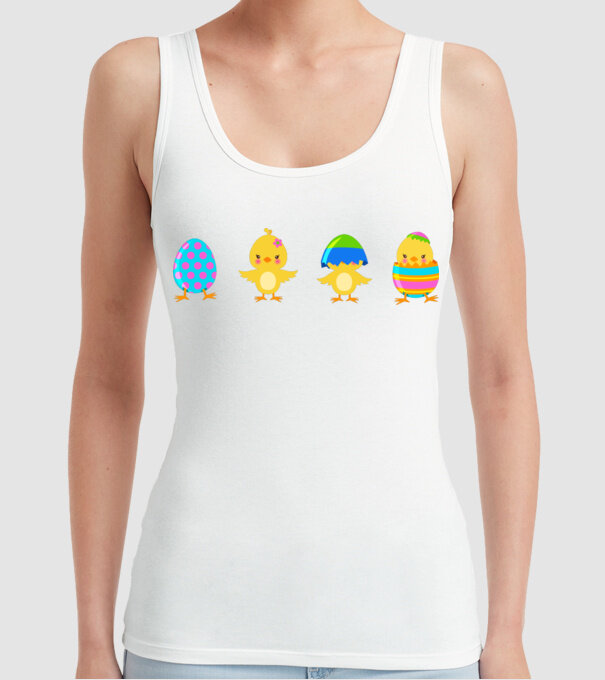 Paște numai pui model alb pe tricou