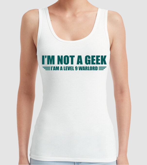'I''m not a geek' model alb pe tricou
