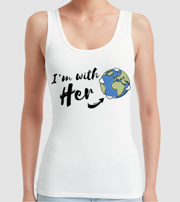 'i''m with her' model alb pe tricou