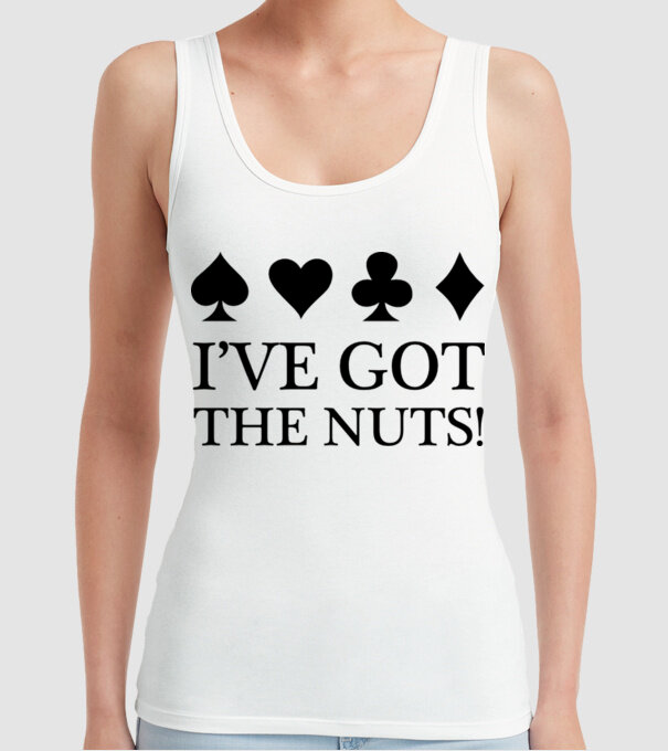 'I''ve got the nuts' model alb pe tricou
