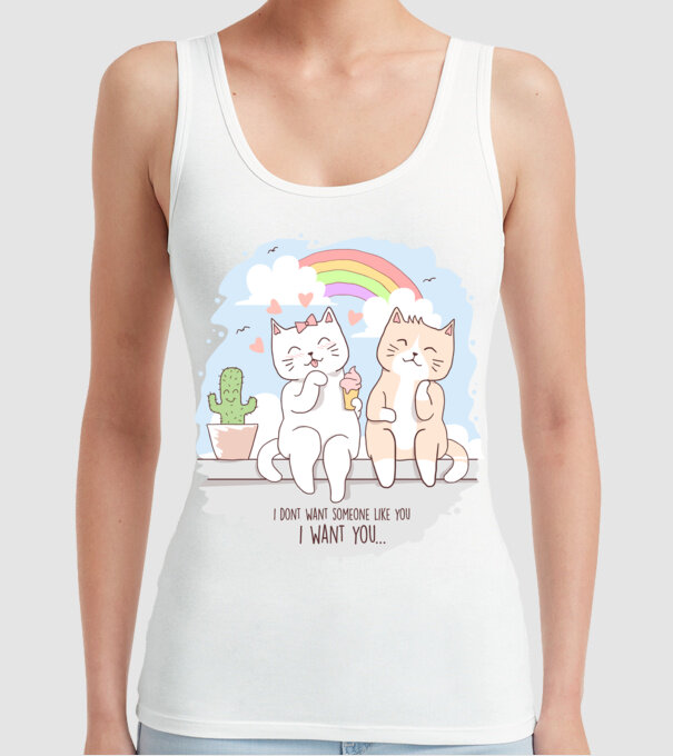 i dont want someone like you model alb pe tricou