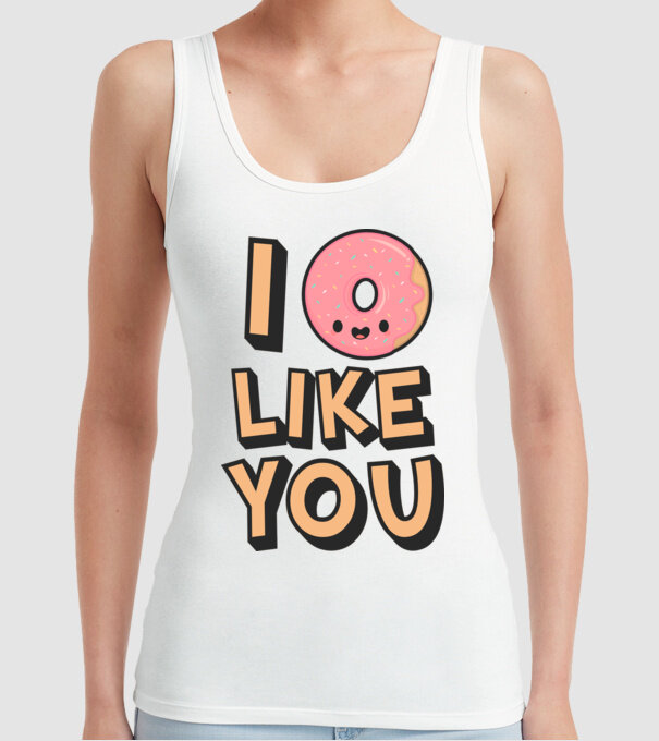 I donut like you model alb pe tricou