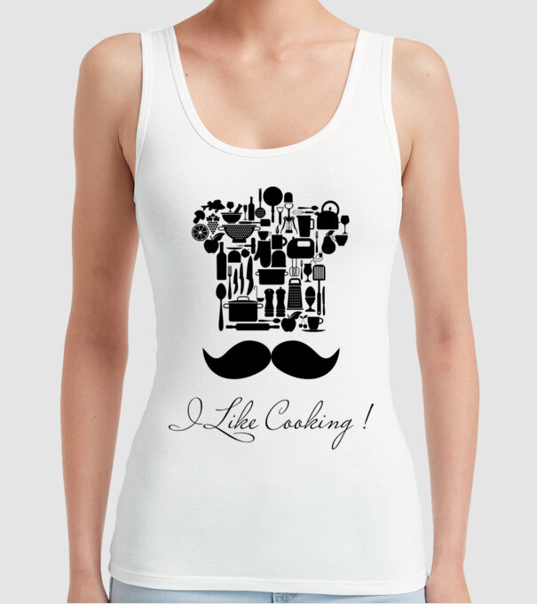 I like cooking! model alb pe tricou