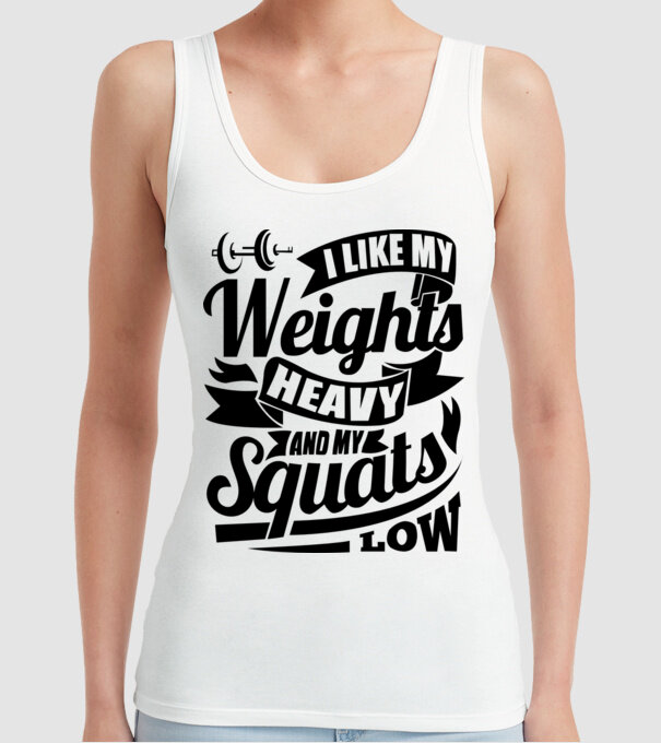 I like my weights model alb pe tricou
