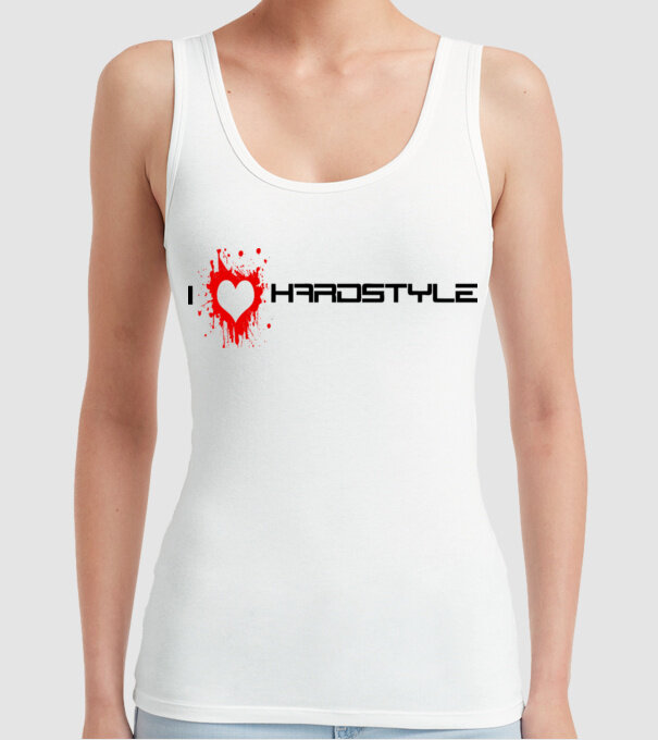 i love hardstyle model alb pe tricou