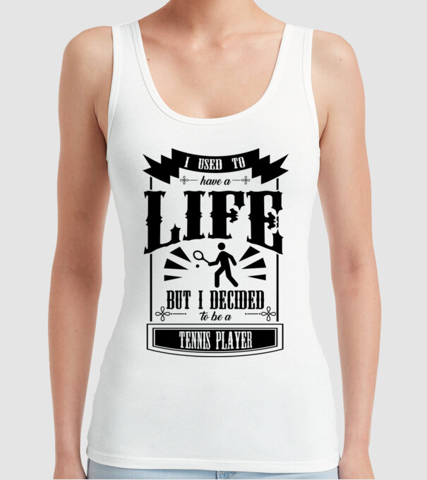 I used to have a life JUCĂTOR TENIS model alb pe tricou