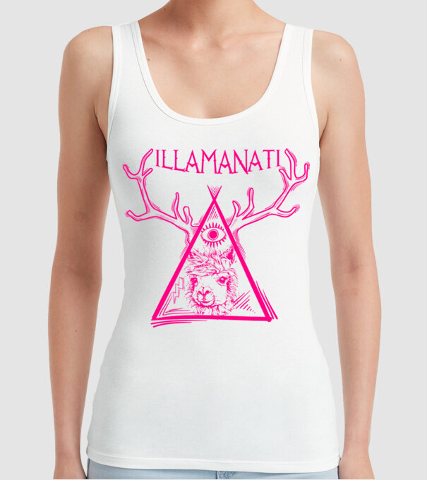 Illamanati model alb pe tricou