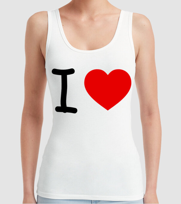 ilove model alb pe tricou