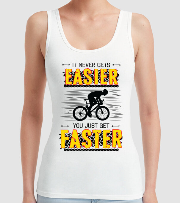 it never gets easier model alb pe tricou