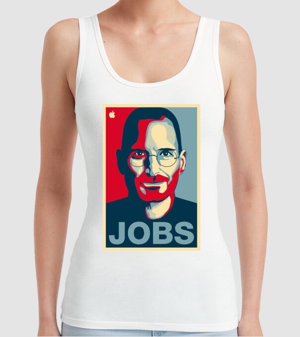 Jobs pop art model alb pe tricou