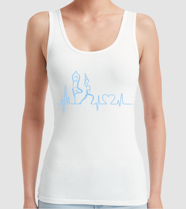 Inimă Yoga model alb pe tricou