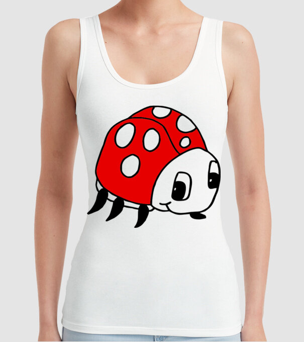 Buburuză model alb pe tricou
