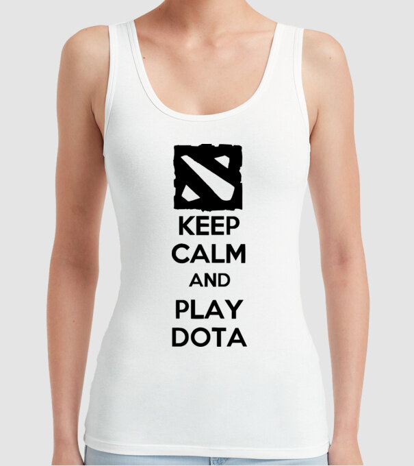 keep calm play dota model alb pe tricou