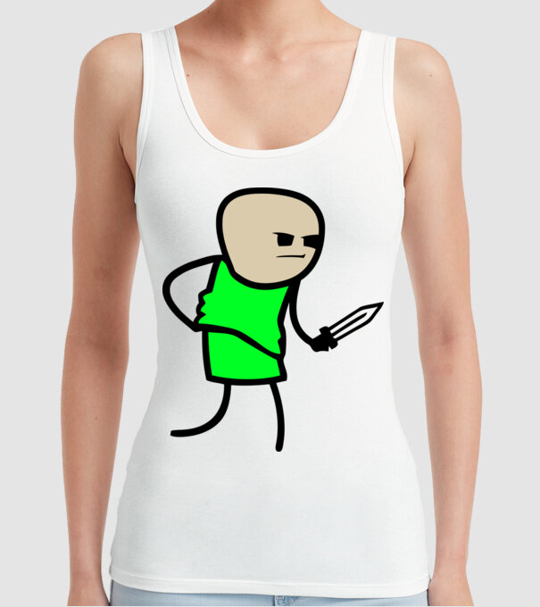 Cuțit model alb pe tricou