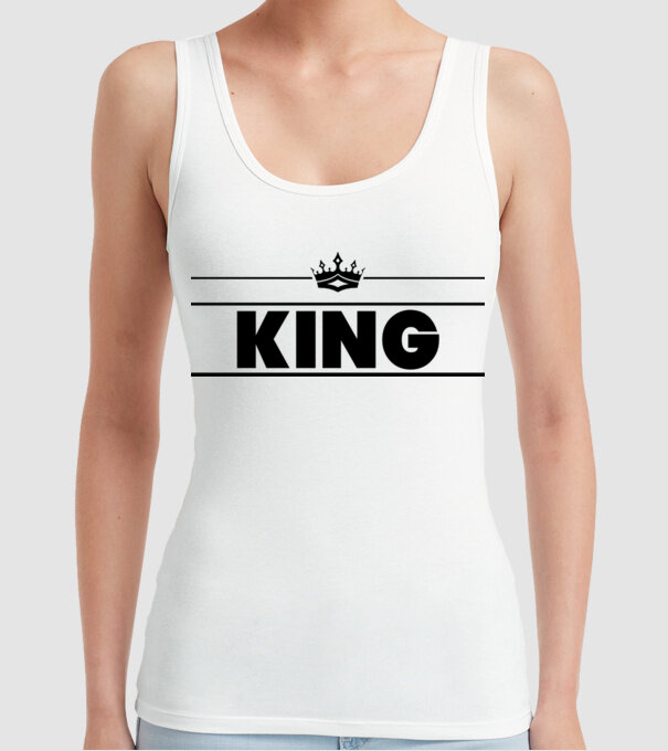 King model alb pe tricou