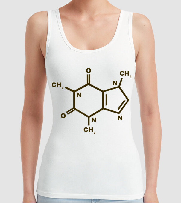 Coffeine model alb pe tricou
