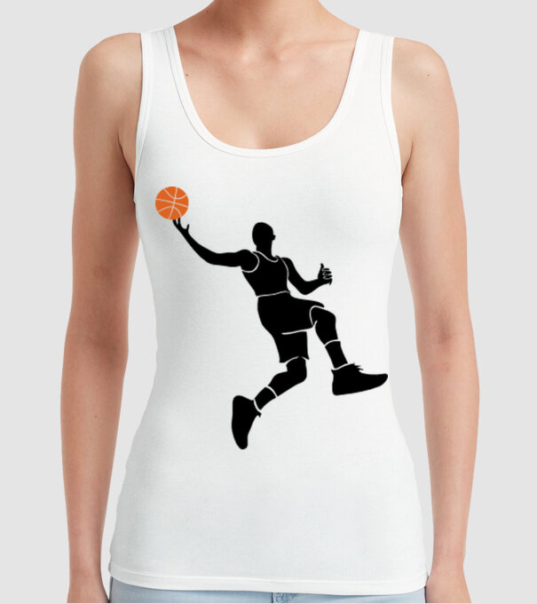 Baschet model alb pe tricou
