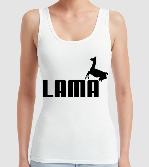 Lama puma model alb pe tricou