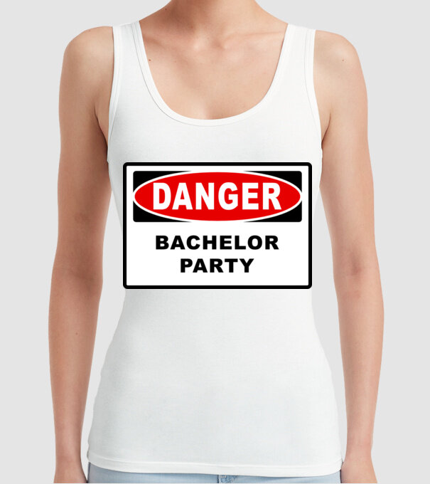 Bachelor DANGER model alb pe tricou