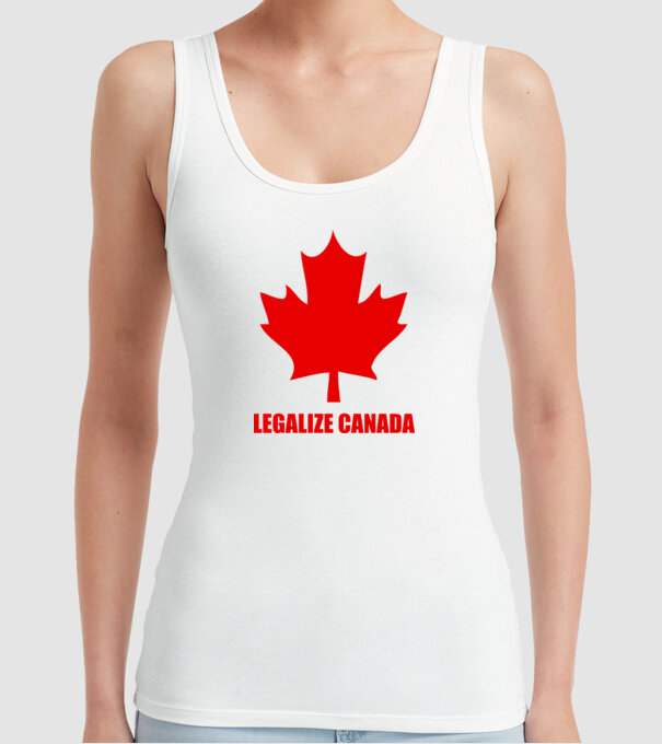Legalize Canada model alb pe tricou