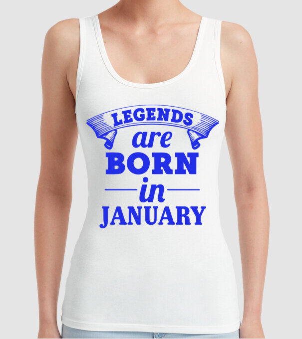 Legends are born in January model alb pe tricou