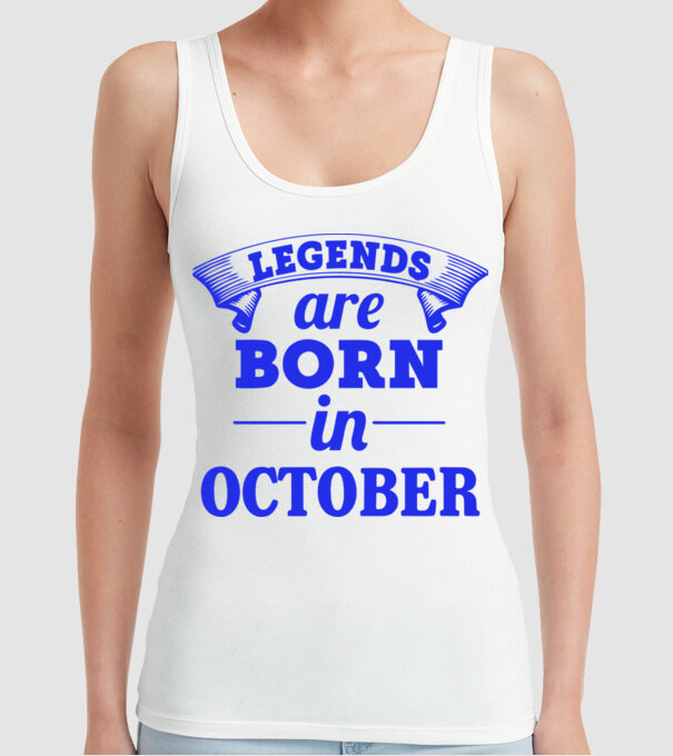 Legends are born in October model alb pe tricou
