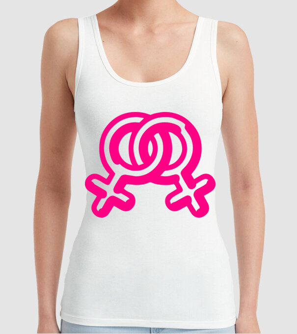 Lesbiene model alb pe tricou