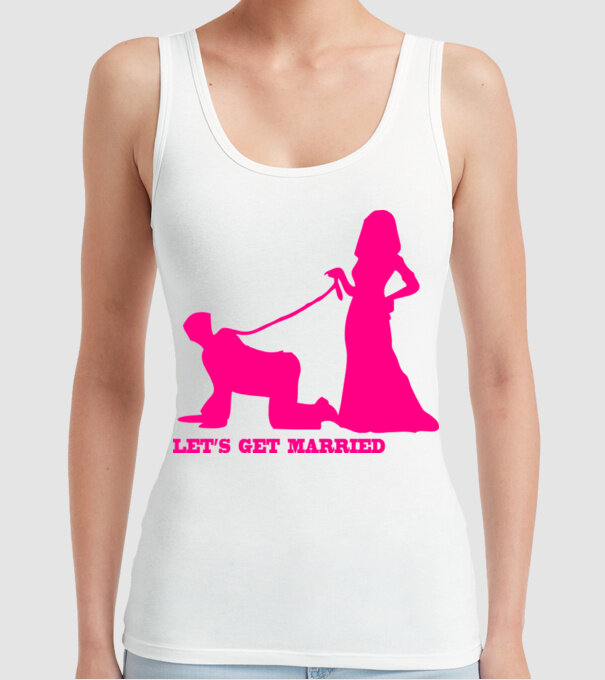 lets get married model alb pe tricou