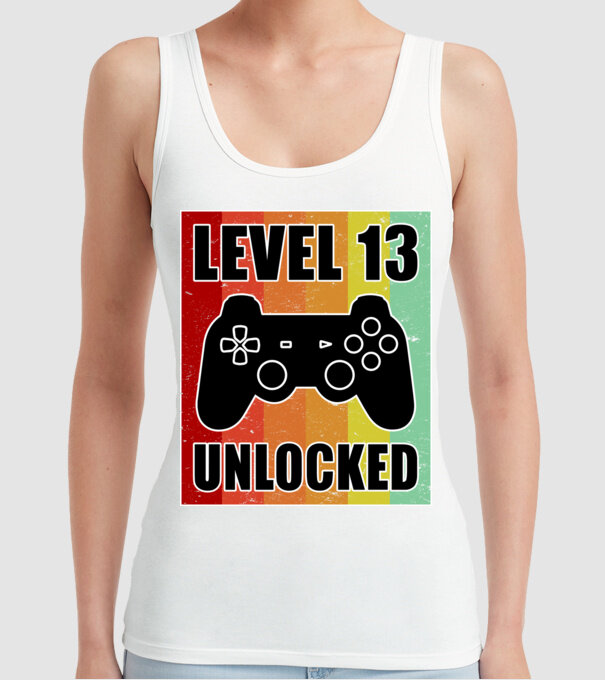 level 13 unlocked retro gamer model alb pe tricou
