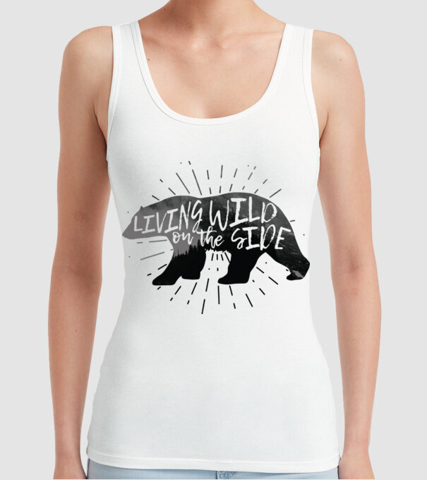 Living on a wild side model alb pe tricou