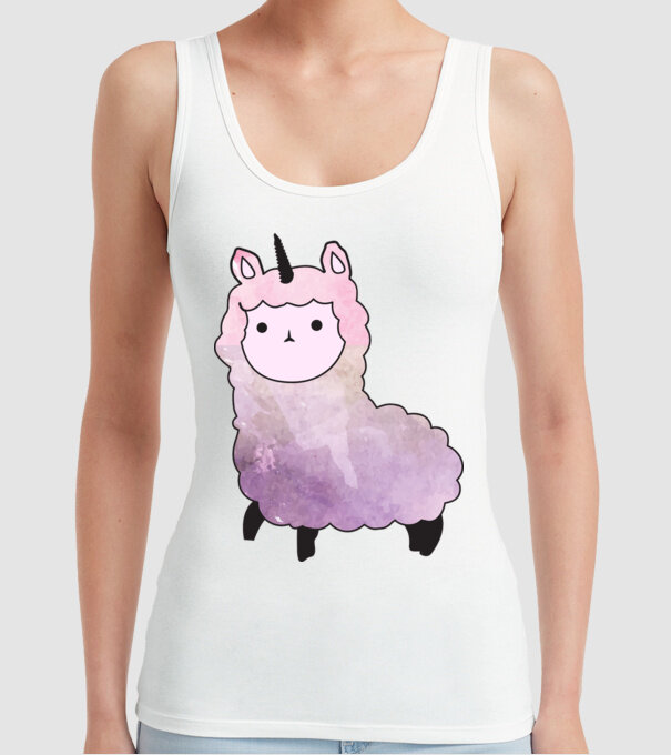 Llamacorn cutie model alb pe tricou
