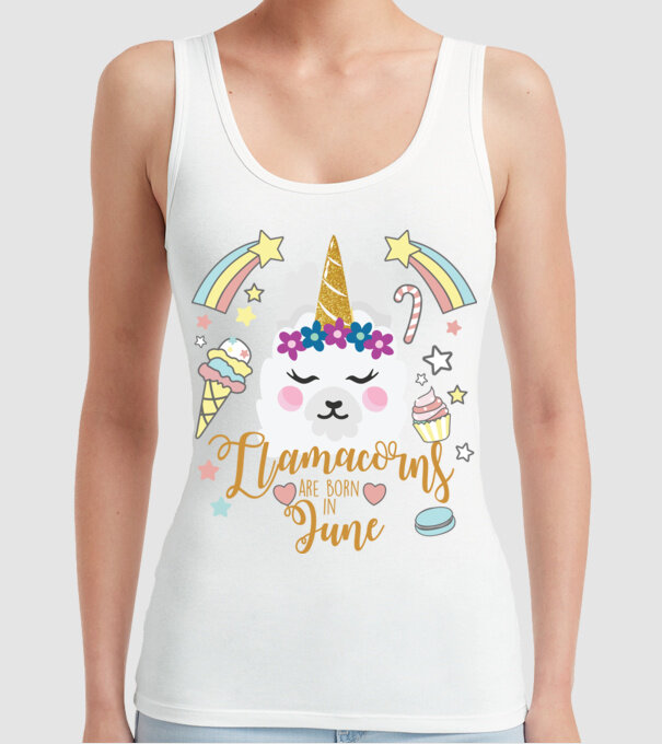 Llamacorns are born in June model alb pe tricou