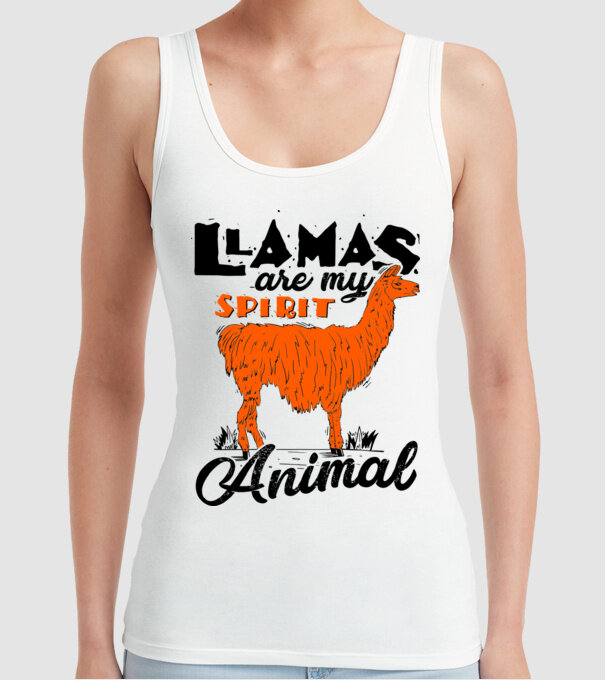 Llamas are my spirit animal model alb pe tricou